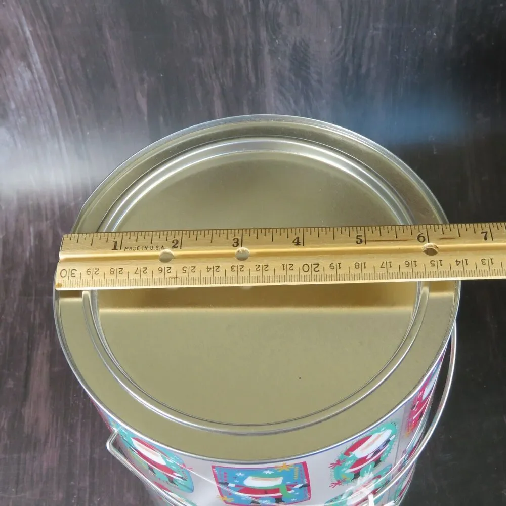 Christmas Nesting Tins Cans Set of 3 Cookies Candy Snack Santa Clear Decorative